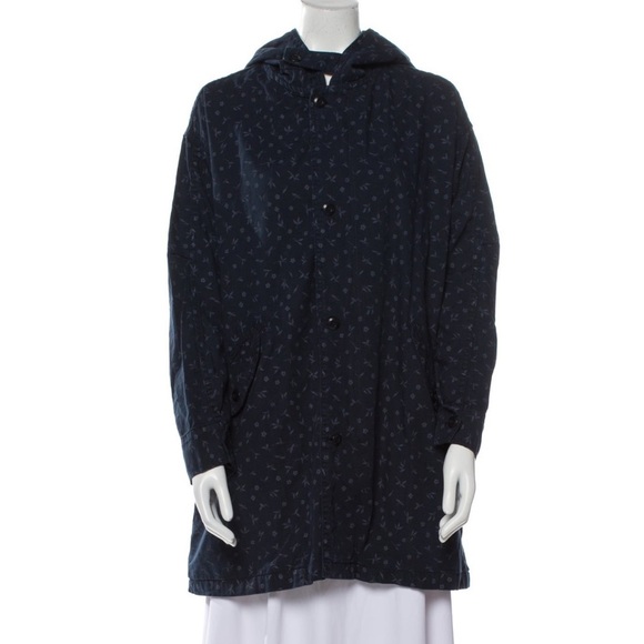 The Great oversize denim printed Shaket with hood size 1 - Picture 1 of 11